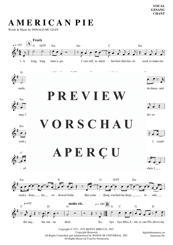 Product gallery: Page 2 of 8 American Pie , Mc Lean, Don, (vocals)