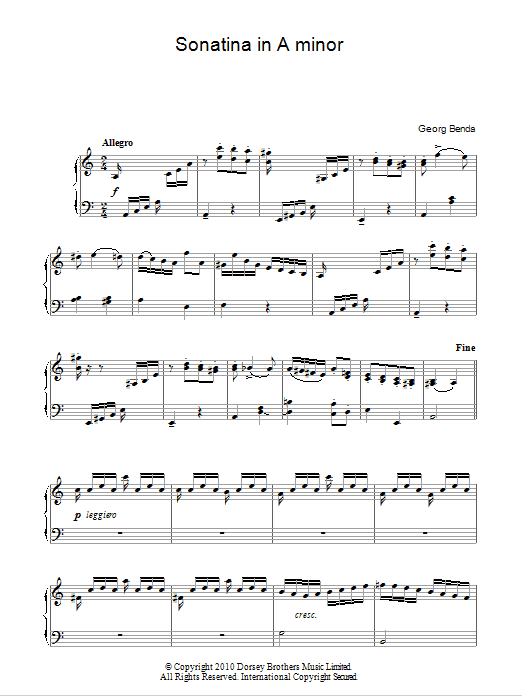 Product gallery: Page 1 of 1 Sonatina In A Minor, Georg Benda