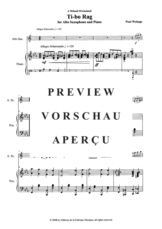 Product gallery: Page 3 of 21 Tibo Rag , , (alto saxophone + piano)