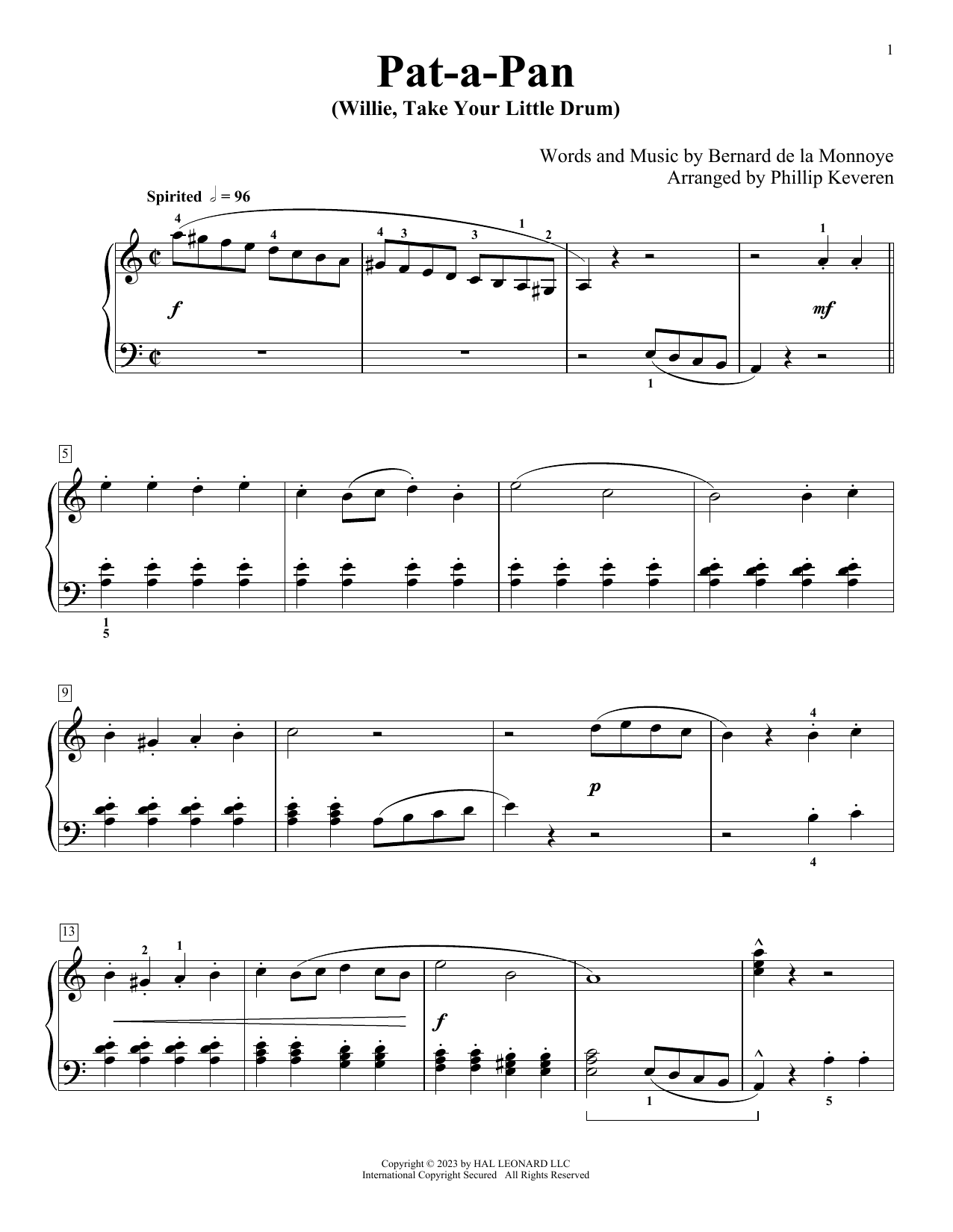 Produktbild zu: Pat-A-Pan (Willie, Take Your Little Drum) (arr. Phillip Keveren)