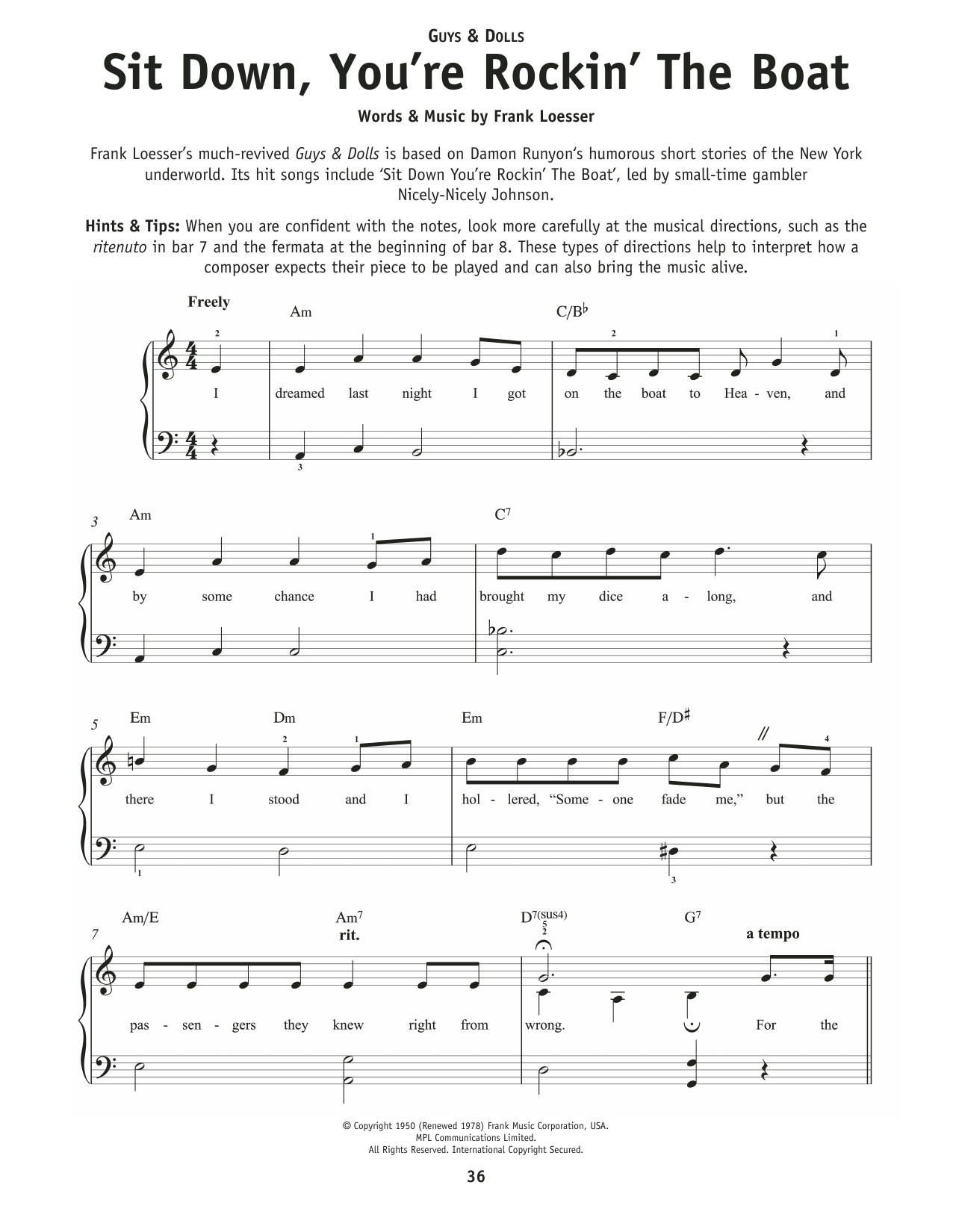 Produktbild zu: Sit Down You're Rockin' The Boat (from Guys & Dolls)
