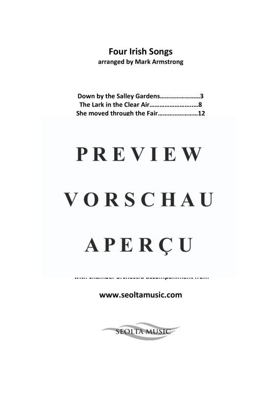 Produktgalerie: Seite 5 von 11 Four Irish Songs, , Frauenchor SSAA und Klavier