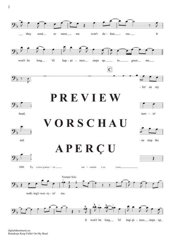 Product gallery: Page 3 of 4 Raindrops Keep Fallin´ On My Head , Thomas, B. J., (Posaune / Bariton)