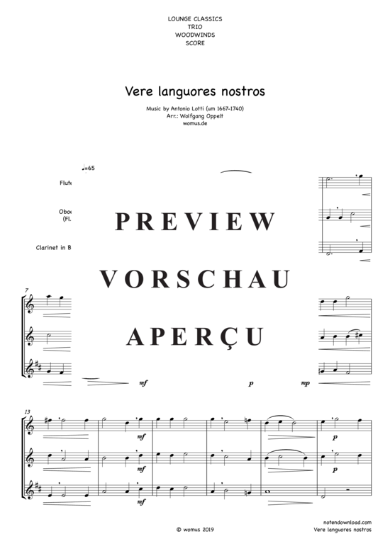 Product gallery: Page 2 of 6 Vere languores nostros , , (Woodwind Trio)