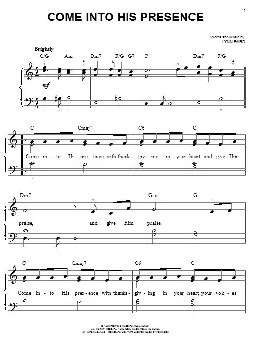 Product picture to:  Come Into His Presence - Lynn Baird