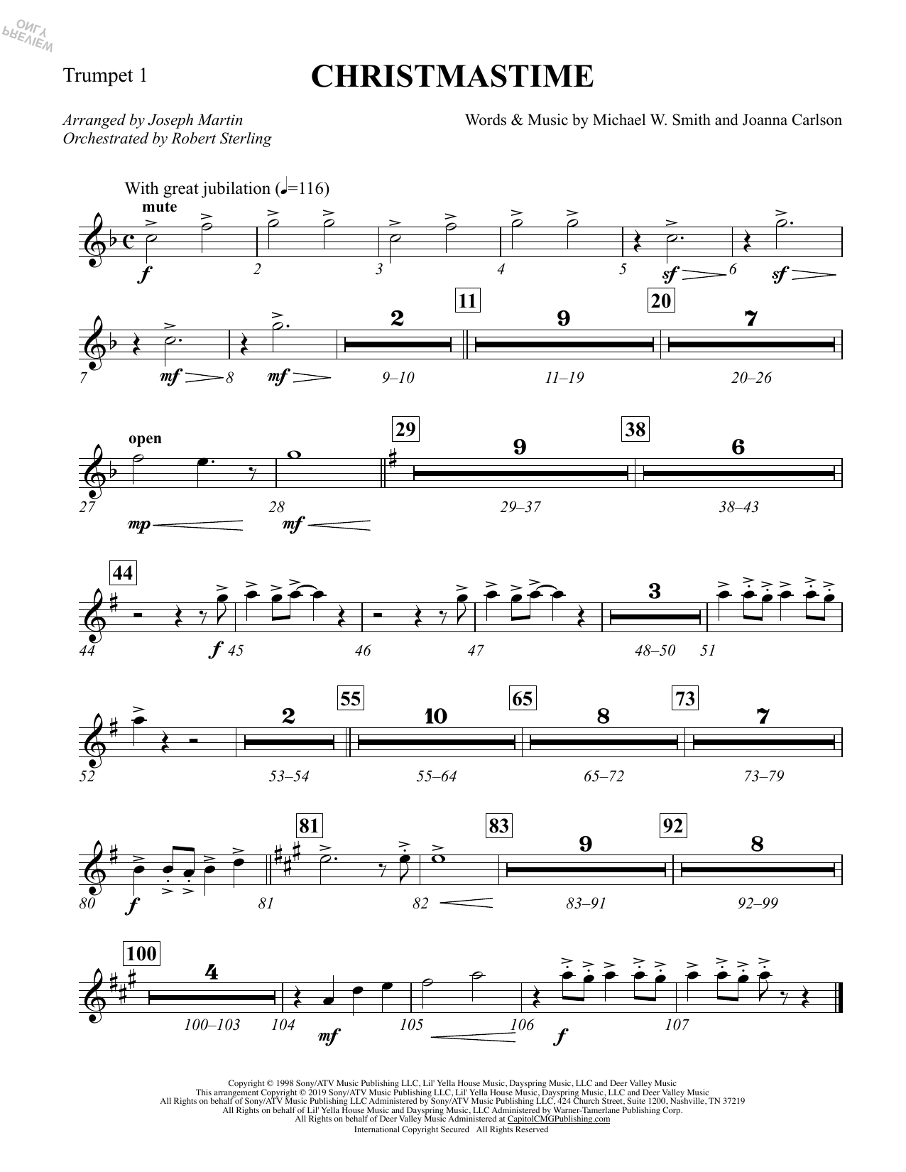 Product picture to: Christmastime (arr. Joseph M. Martin) - Bb Trumpet 1