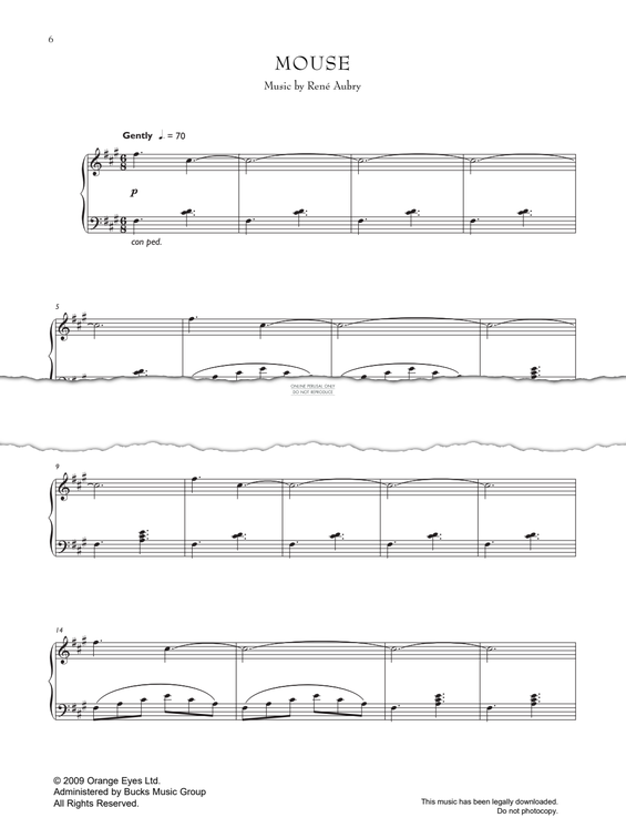 Produktgalerie: Seite 1 von 1 The Mouse (from 'The Gruffalo'), René Aubry, Klavier
