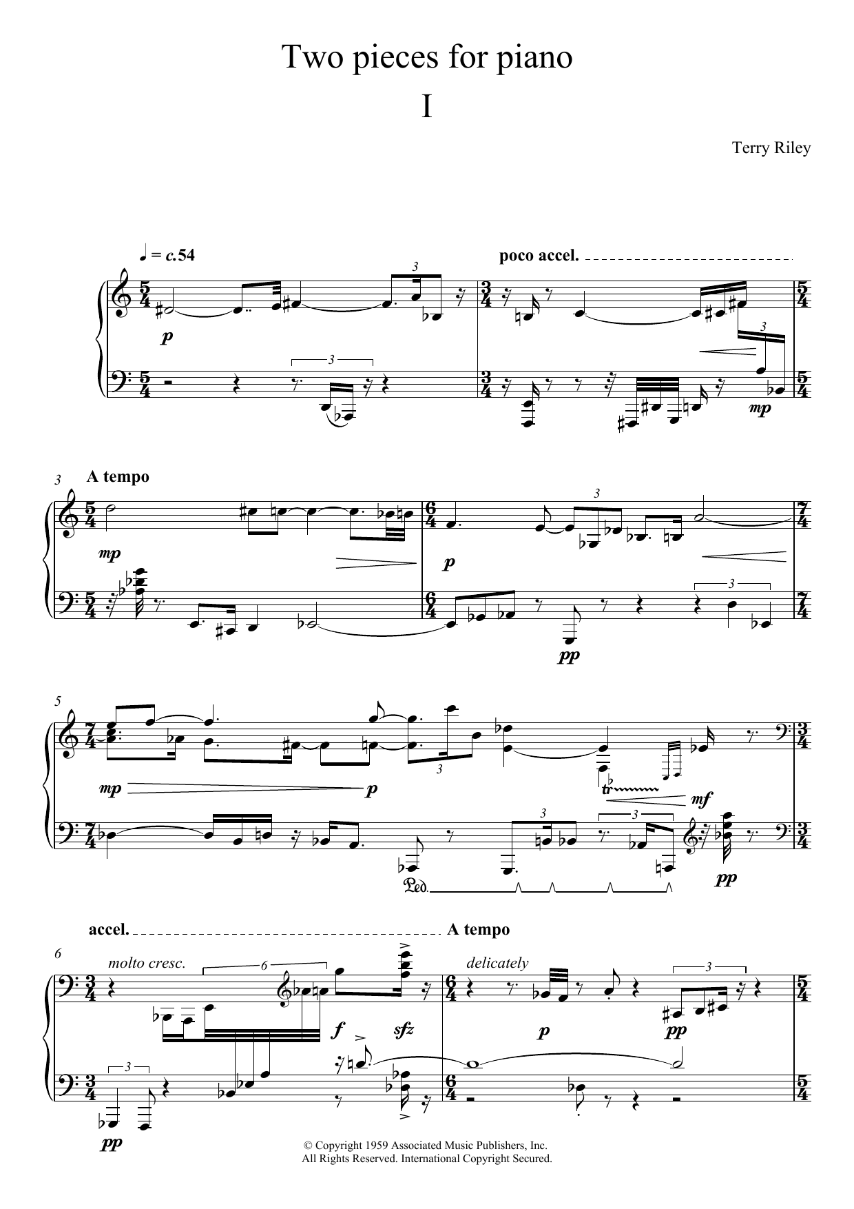 Produktbild zu: Two Pieces For Piano - I.