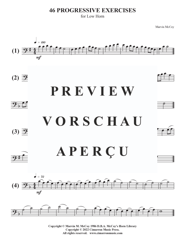 Produktgalerie: Seite 3 von 11 46 Progressive Exercises for Low Horn, , Horn Methoden/Studien/Etüden
