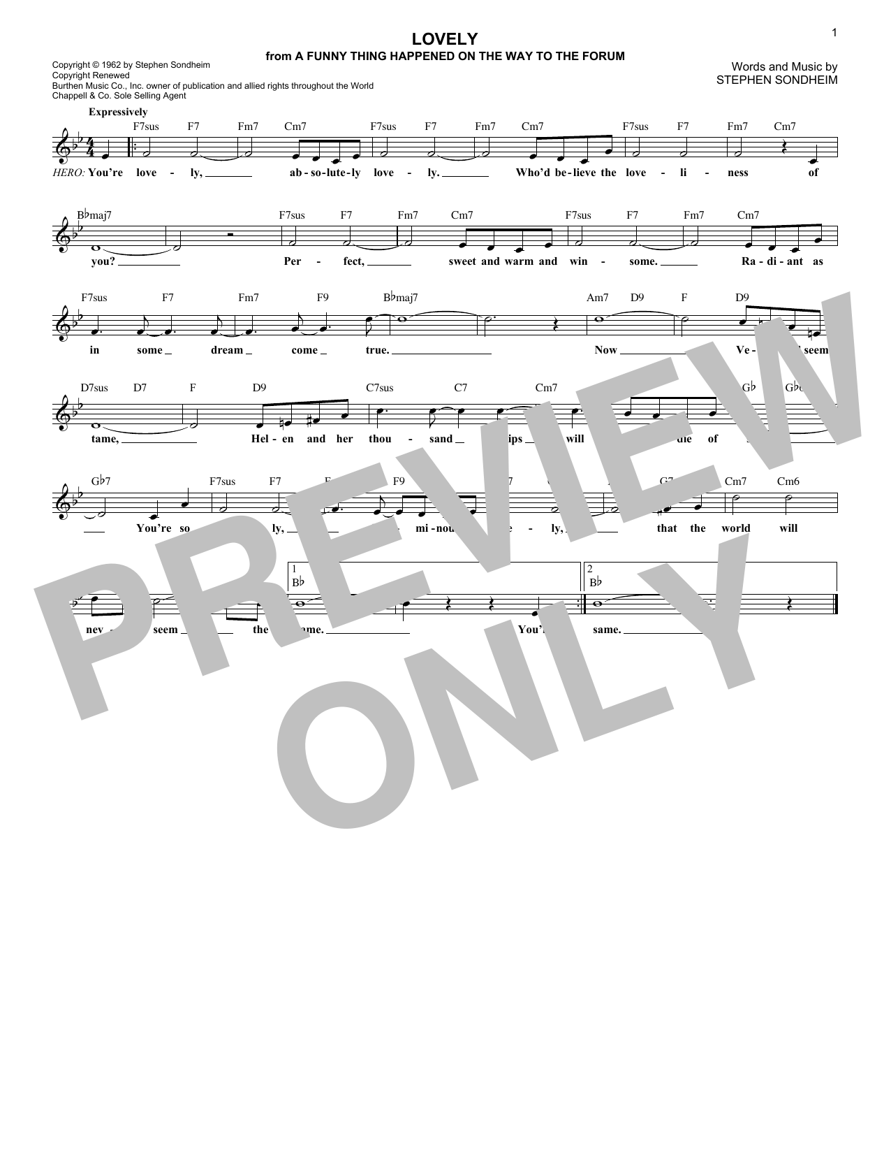 Produktbild zu: Lovely (from A Funny Thing Happened On The Way To The Forum)