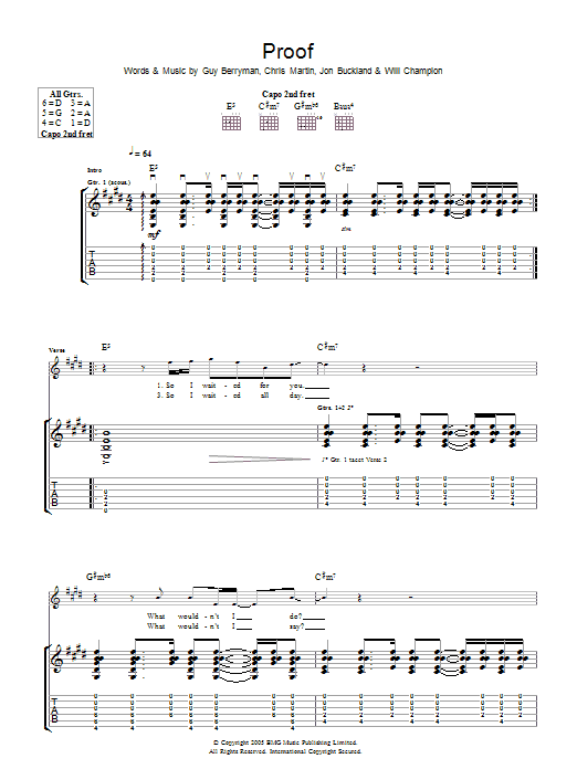 Product gallery: Page 1 of 1 Proof, Coldplay