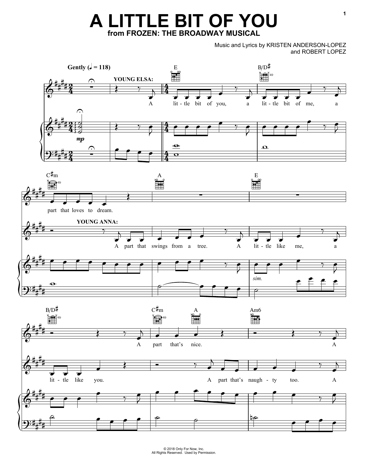 Produktbild zu: A Little Bit Of You (from Frozen: The Broadway Musical)