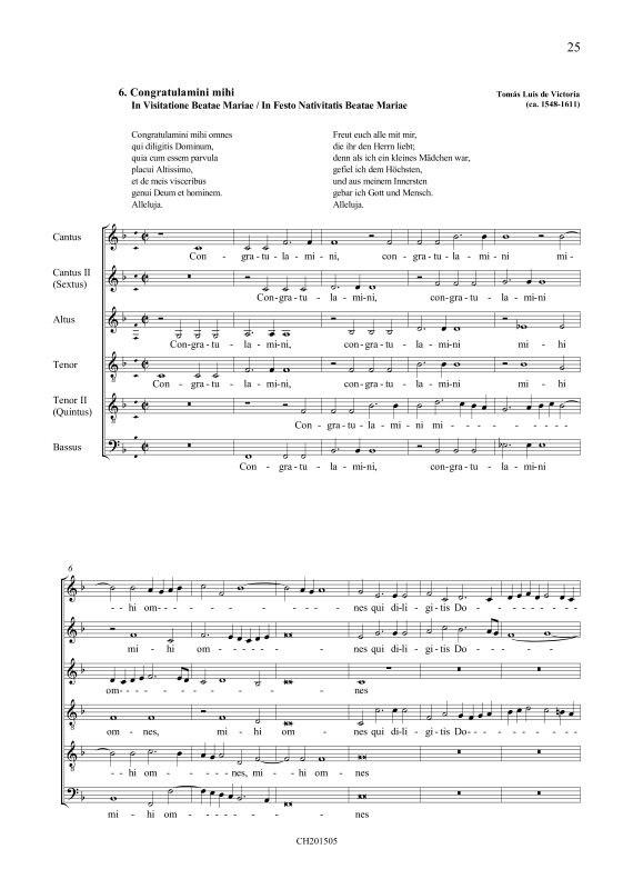 Product picture to: Congratulamini mihiTomás Luis de Victoria