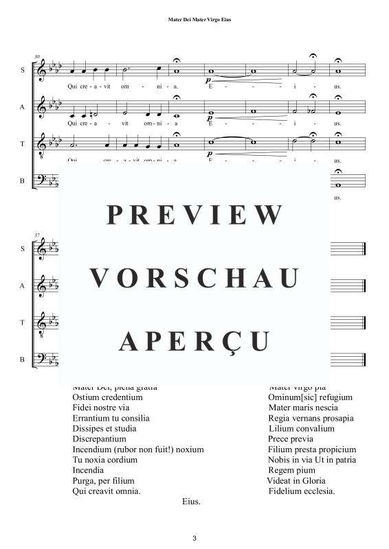 Produktgalerie: Seite 4 von 8 Mater Dei Mater Virgo Eius, , Geistliche Motette für Gemischter Chor