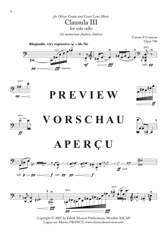 Produktgalerie: Seite 7 von 8 Clausula 1-III , , (Violoncello Solo)