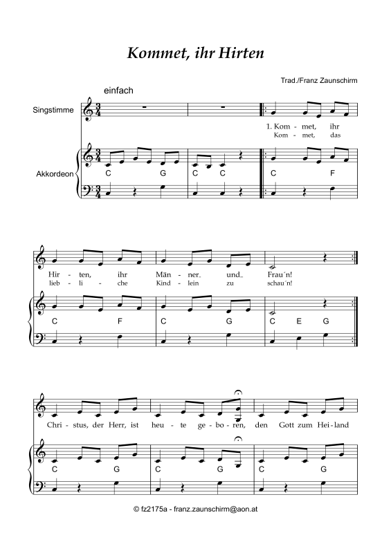 Product picture to: Kommet ihr HirtenTraditional