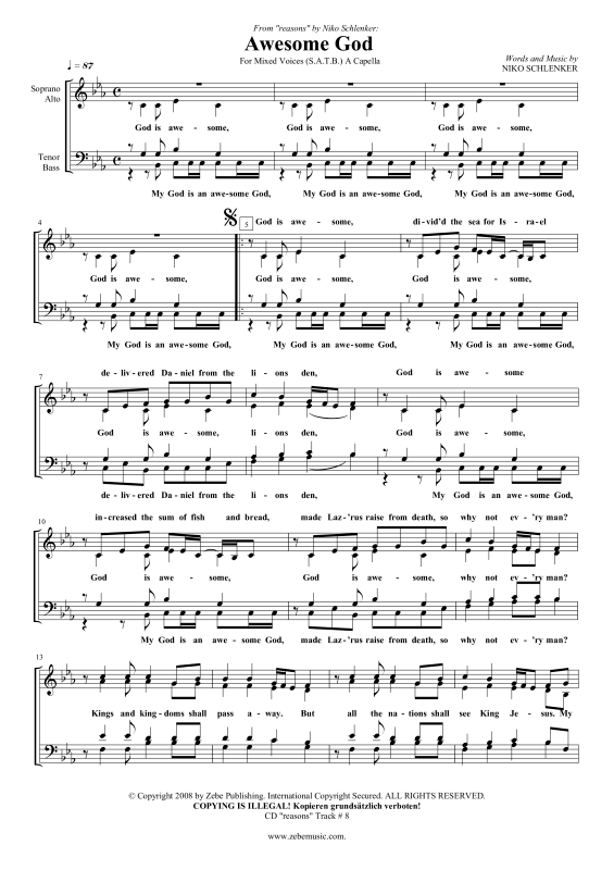 Produktgalerie: Seite 1 von 6 Awesome God, , Gemischter Chor a capella