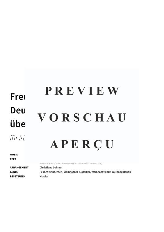 gallery: Freue Dich - Deutsche Weihnachtslieder überraschend anders - für Klavier erleichterte Version, , Klavier Solo