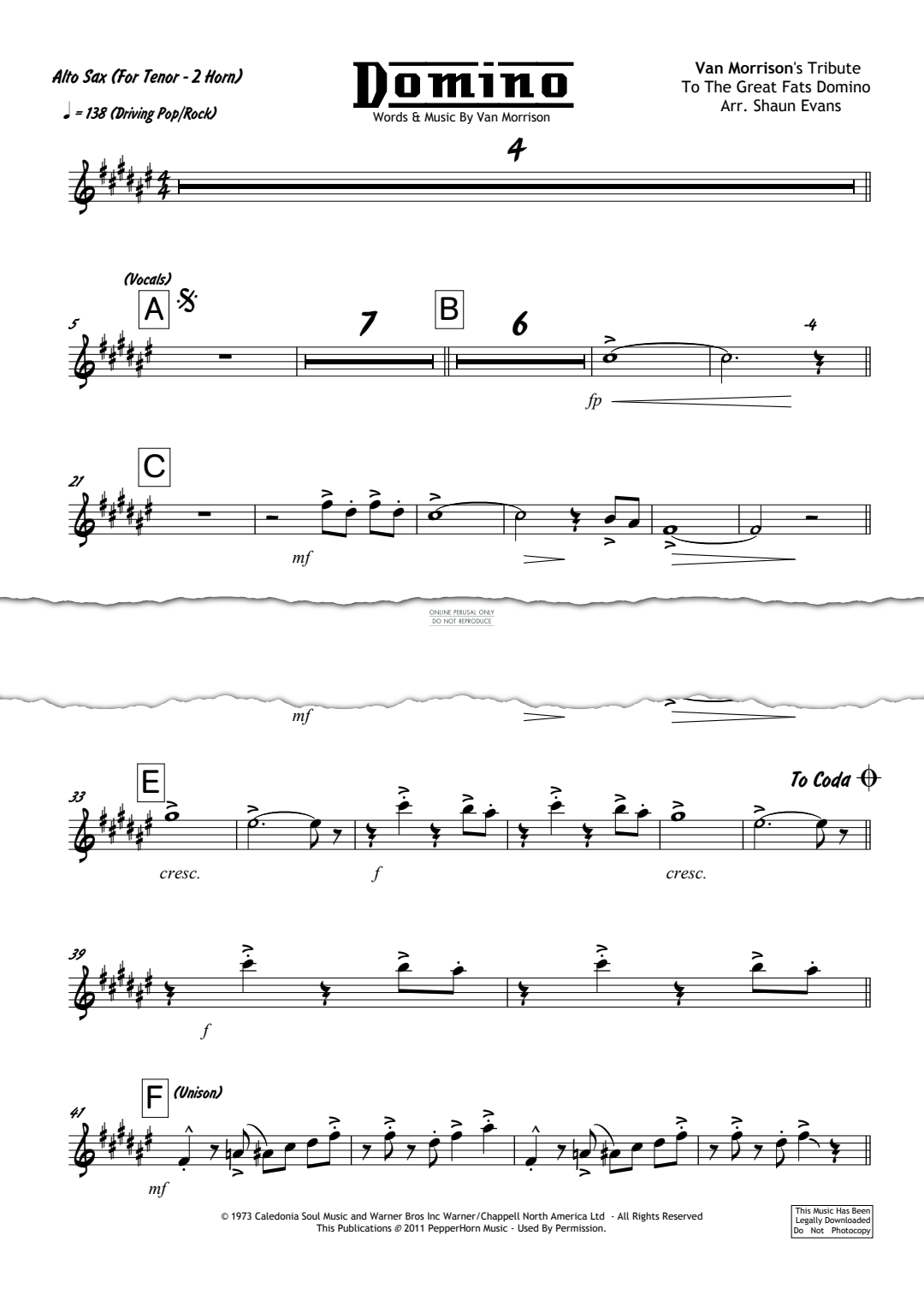 Product gallery: Page 1 of 1 Domino, Van Morrison