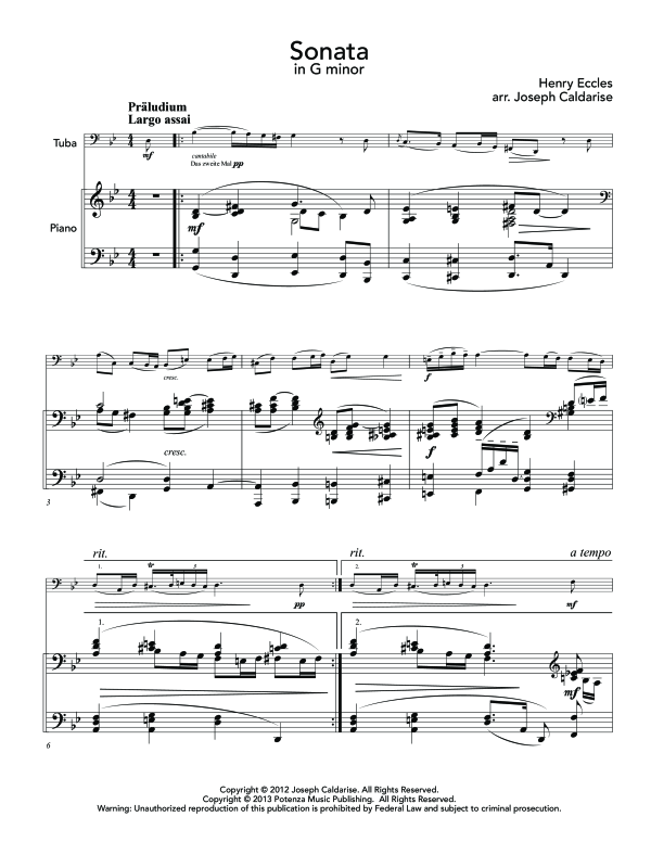 Product gallery: Page 1 of 11 Sonata in G Minor, , (tuba and piano)