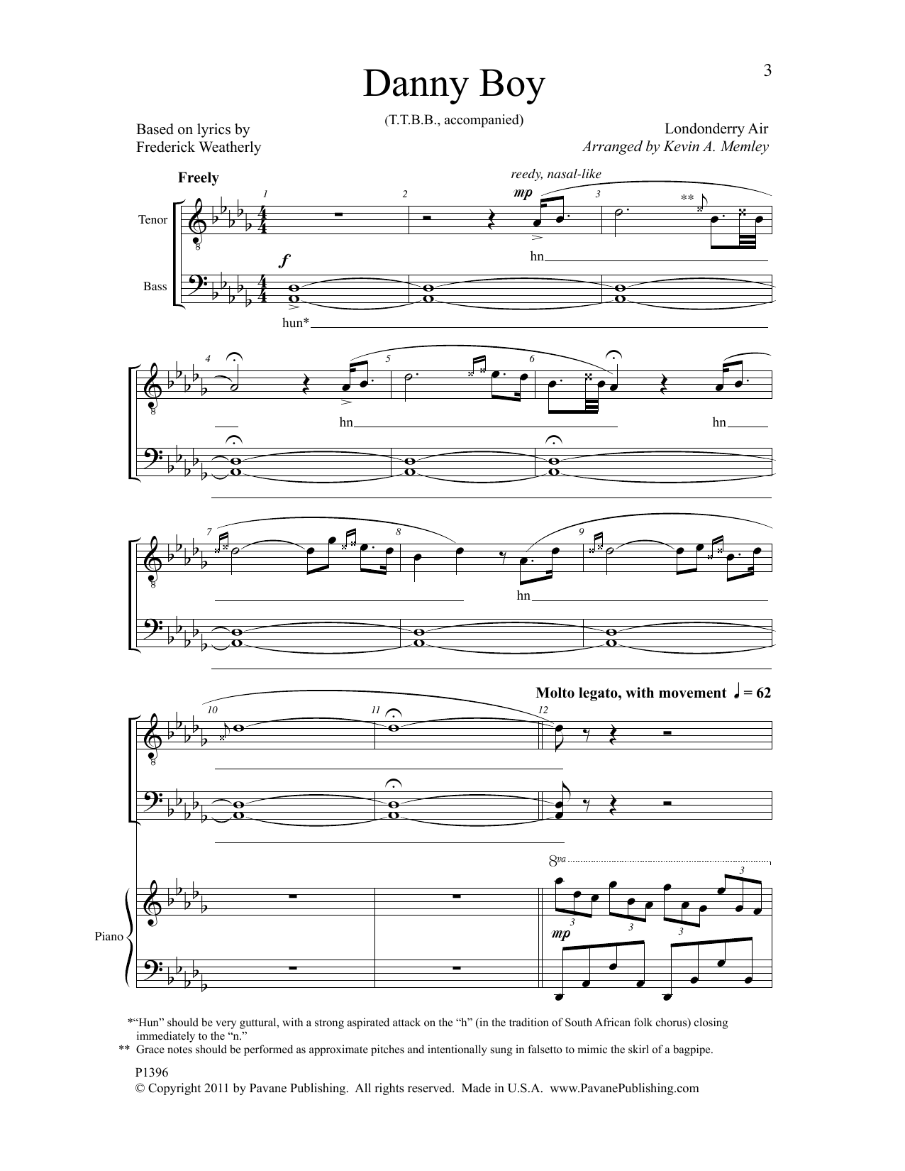 Product picture to: Danny Boy (arr. Kevin A. Memley)