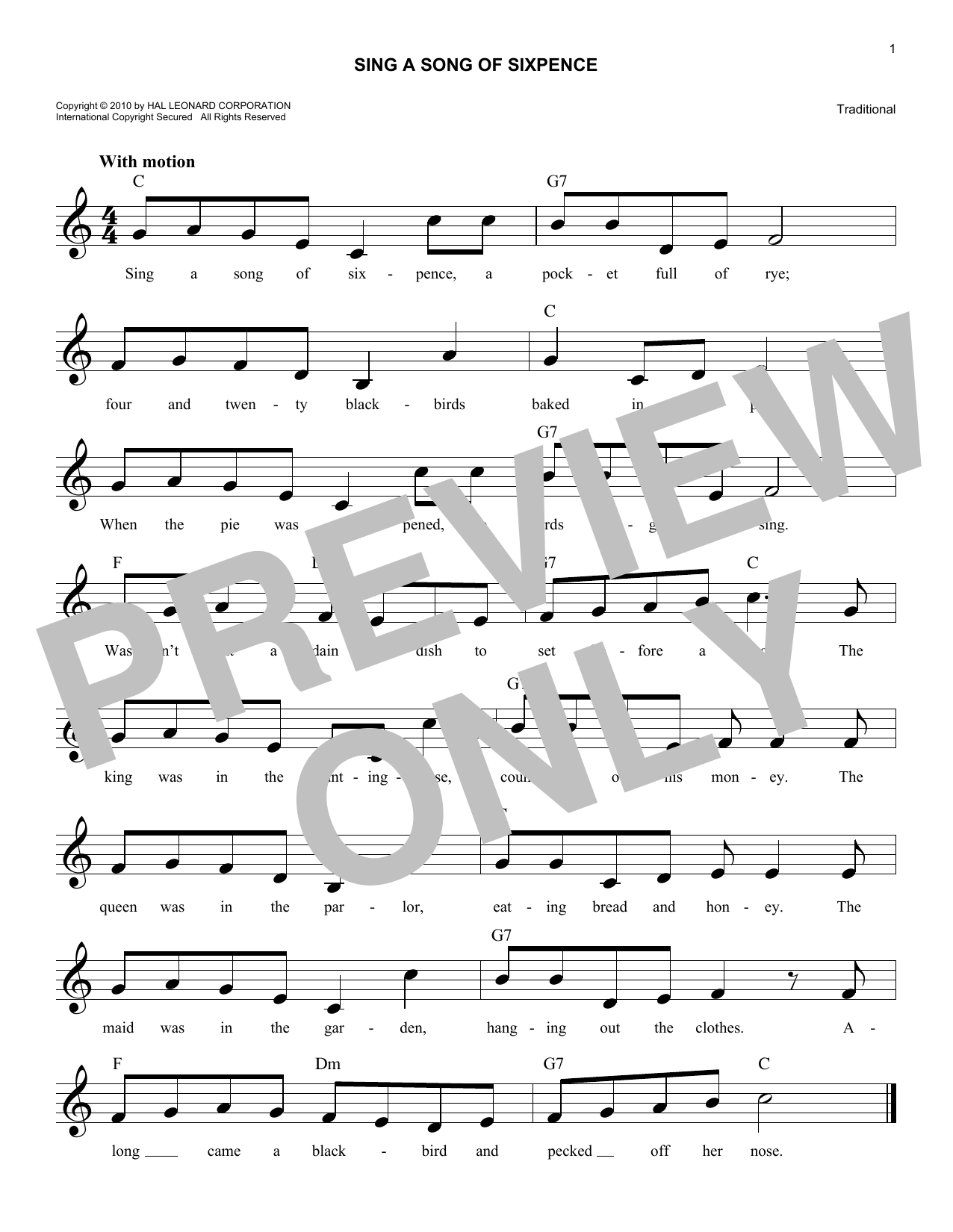 Produktgalerie: Seite 1 von 1 Sing A Song Of Sixpence, Traditional