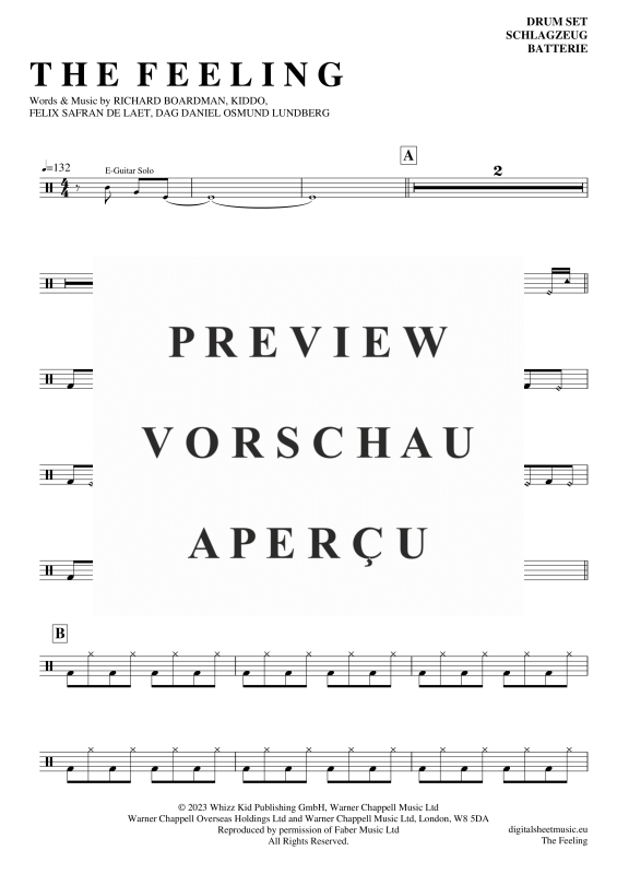 Product gallery: Page 2 of 4 The Feeling, Frequencies, Lost, (Drums)