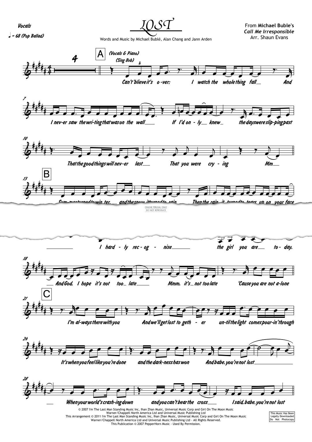 Product gallery: Page 1 of 1 Lost, Michael Bublé