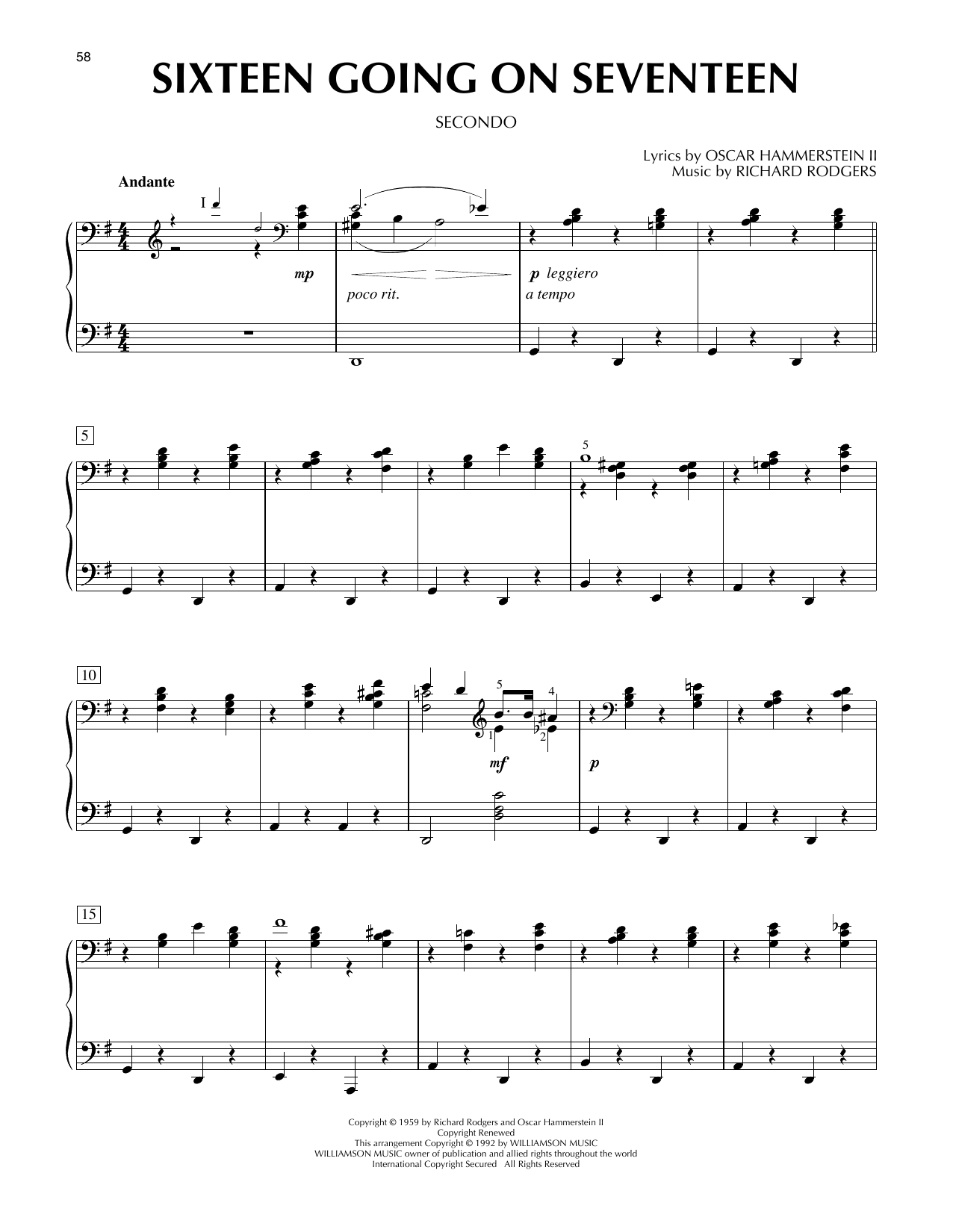 Produktgalerie: Seite 1 von 1 Sixteen Going On Seventeen (from The Sound Of Music), Rodgers & Hammerstein, Klavier