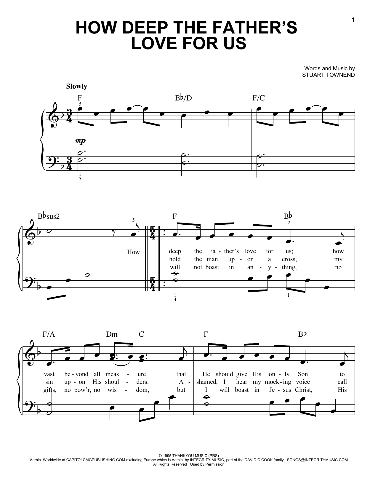 Produktgalerie: Seite 1 von 1 How Deep The Father's Love For Us, Stuart Townend, Klavier