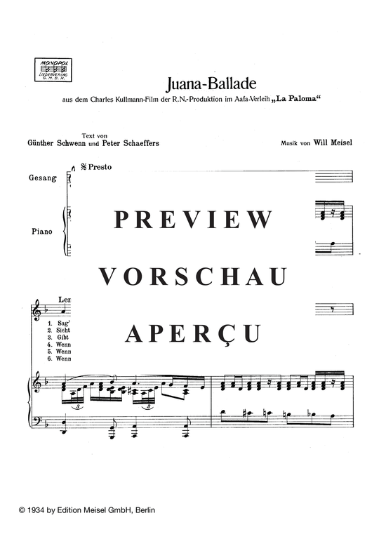 Produktgalerie: Seite 4 von 4 Juana Ballade, 	, Klavier und Gesang