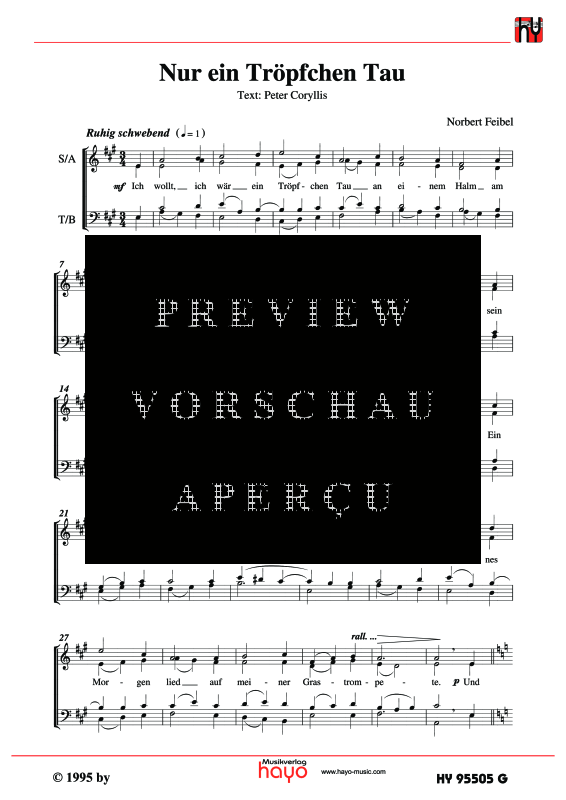 Product gallery: Page 3 of 5 Nur ein Tröpfchen Tau, , (mixed choir)