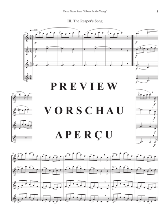 gallery: Three Pieces from Album for the Young , , (4 Flöten in C)