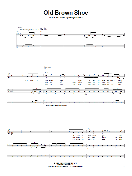 Produktgalerie: Seite 1 von 1 Old Brown Shoe, The Beatles, E-Bass