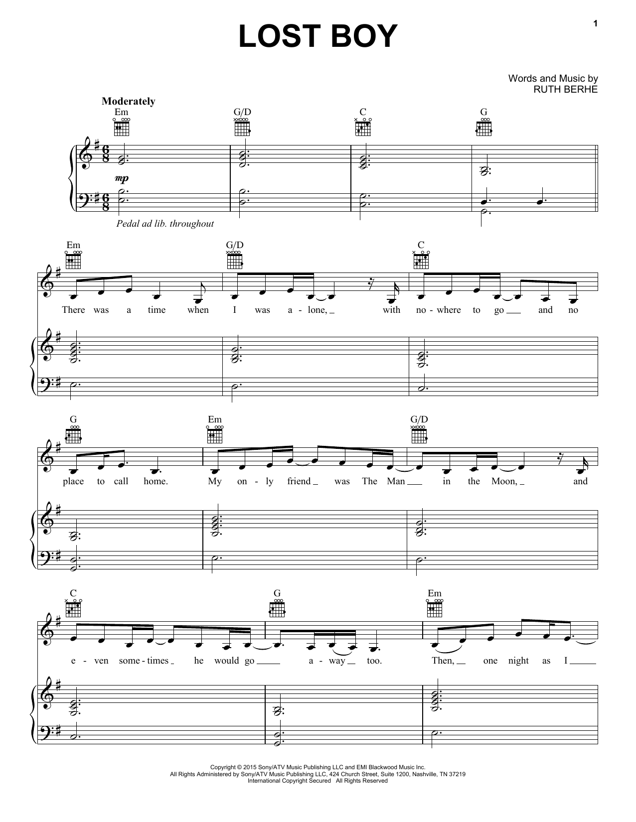 Produktgalerie: Seite 1 von 1 Lost Boy, Ruth B, Gesang, Gitarre, Klavier