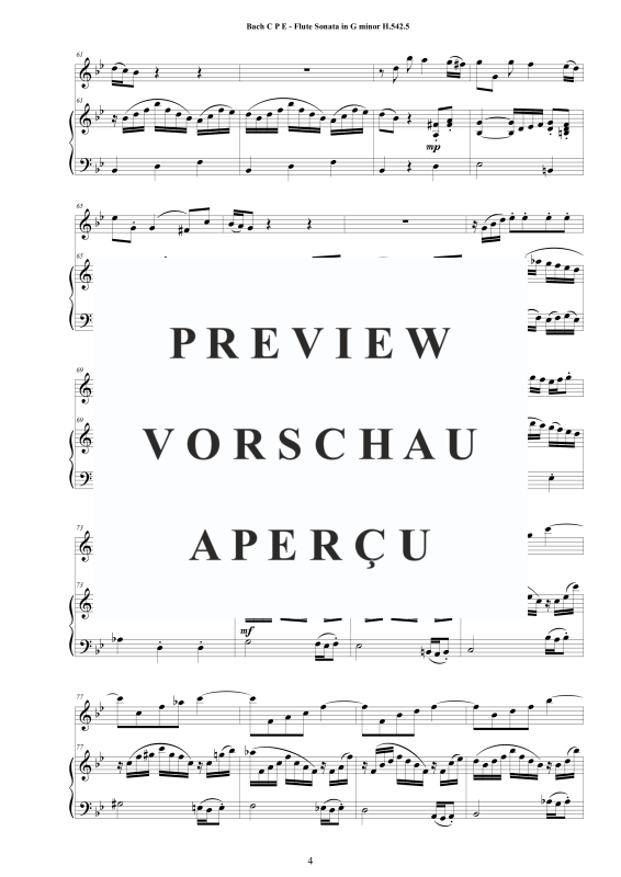 Product gallery: Page 5 of 11 Flute Sonata in G-Moll H542.5, , Flute and Harpsichord/Piano