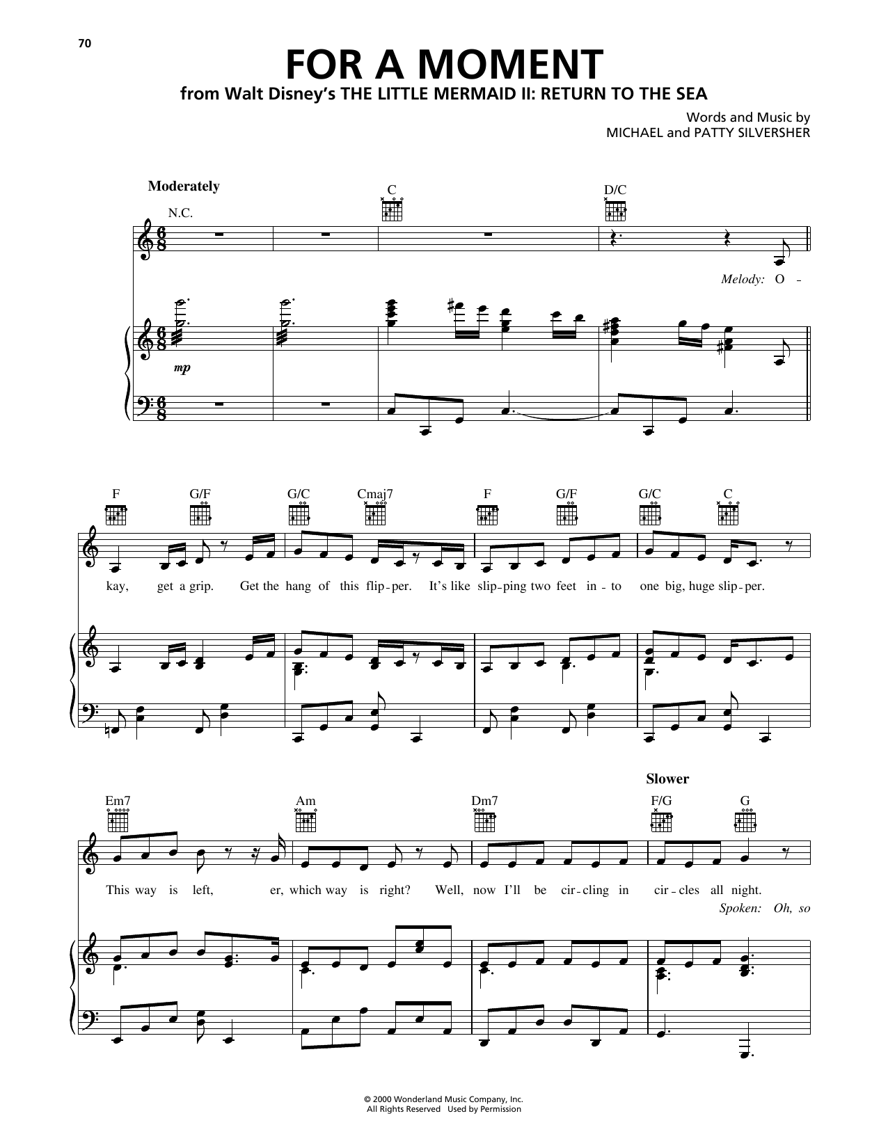 Produktgalerie: Seite 1 von 1 For A Moment (from The Little Mermaid II: Return To The Sea), Michael Silversher, Gesang, Gitarre, Klavier