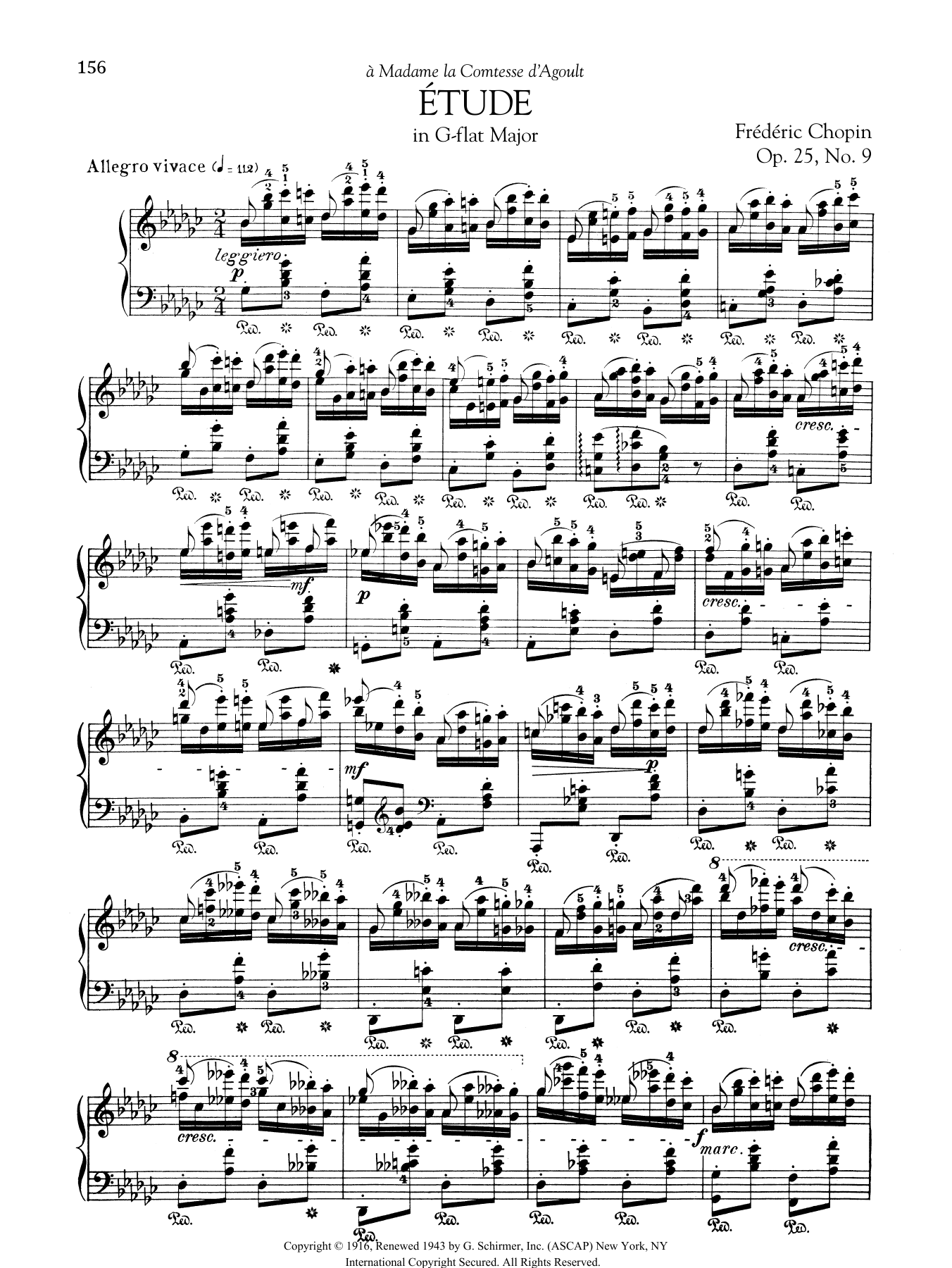 Product gallery: Page 1 of 1 Etude in G-flat Major, Op. 25, No. 9, Frédéric Chopin