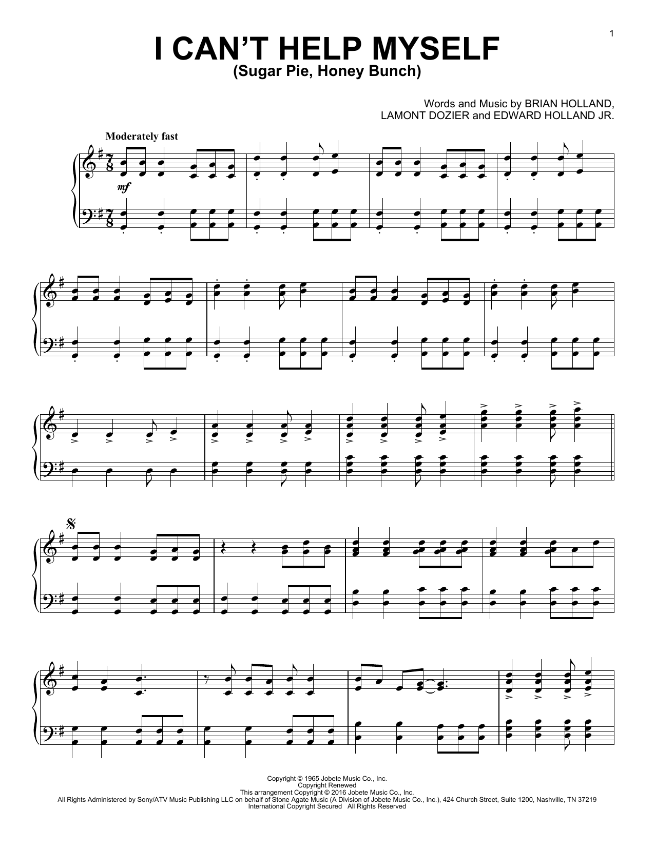 Product gallery: Page 1 of 1 I Can't Help Myself (Sugar Pie, Honey Bunch) [Jazz version], The Four Tops