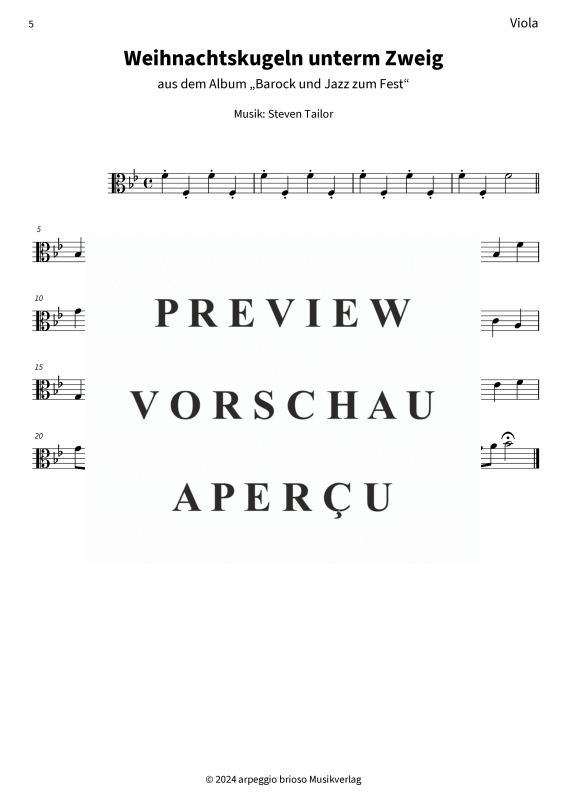 Product gallery: Page 7 of 7 Weihnachtskugeln unterm Zweig - aus dem Album Barock und Jazz zum Fest, , (string duet violin viola)