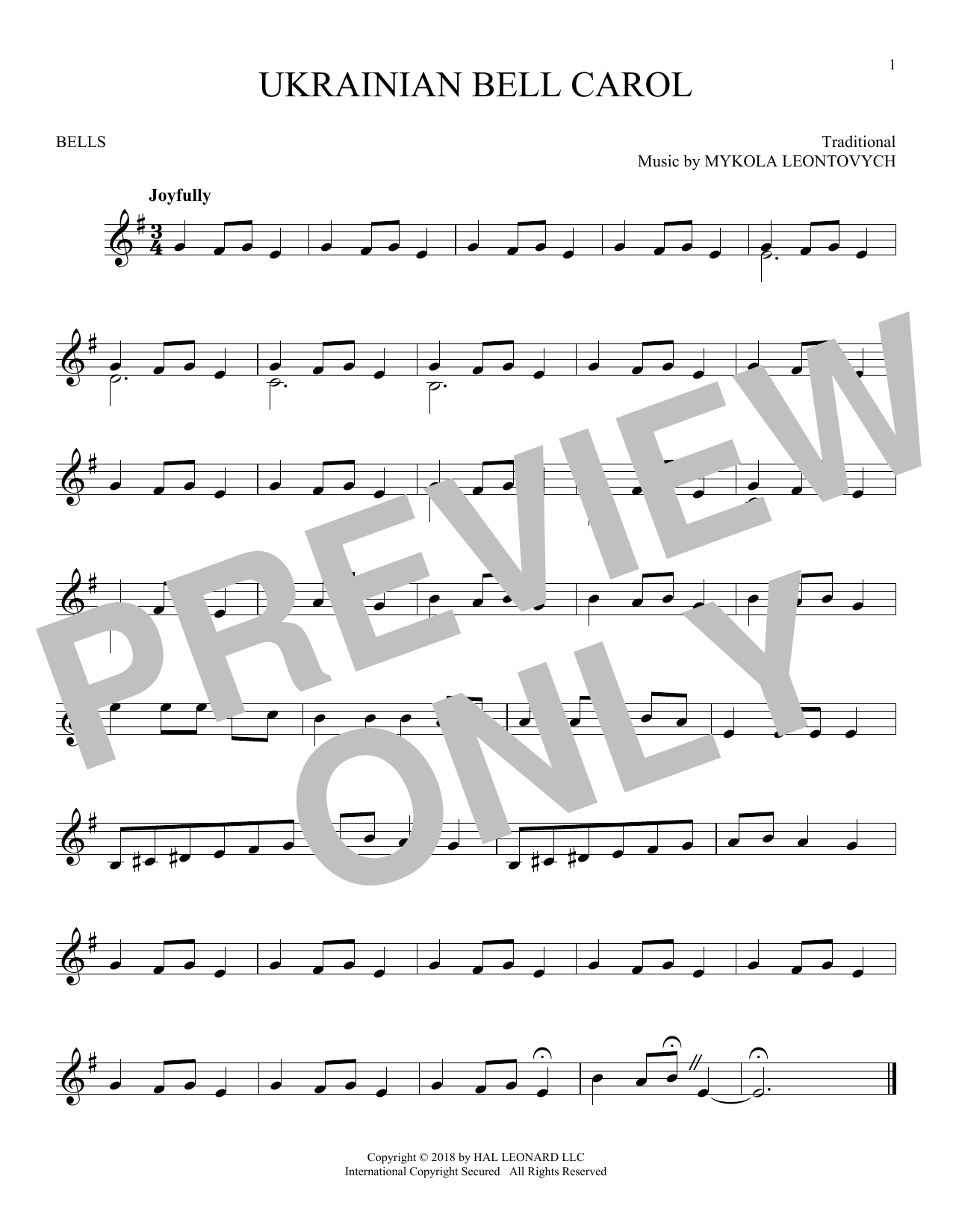 Product gallery: Page 1 of 1 Ukrainian Bell Carol, Traditional
