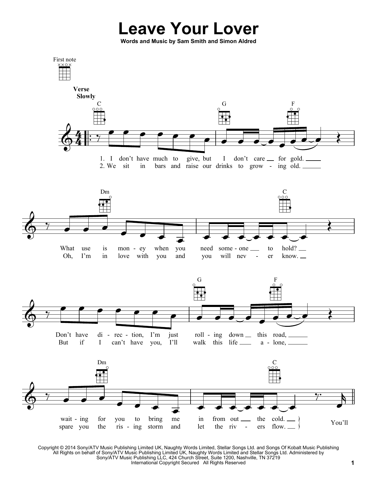 Product gallery: Page 1 of 1 Leave Your Lover, Sam Smith