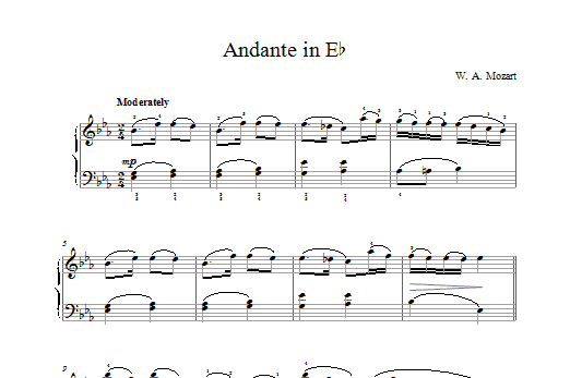 Product gallery: Page 1 of 1 Andante in Eb, Wolfgang Amadeus Mozart