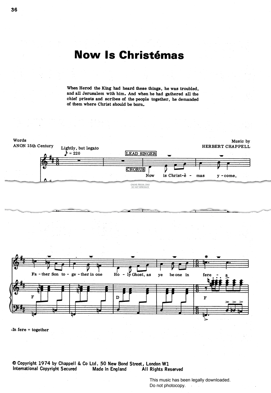 gallery: Now Is Christémas (from 'Carols For Today'), Herbert Chappell, Chor, Gitarre, Klavier