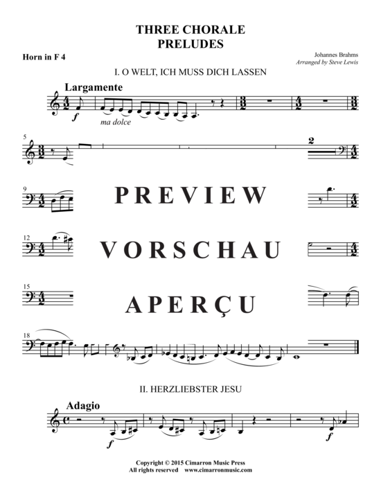 gallery: Three Chorale Preludes , , (Horn Ensemble)