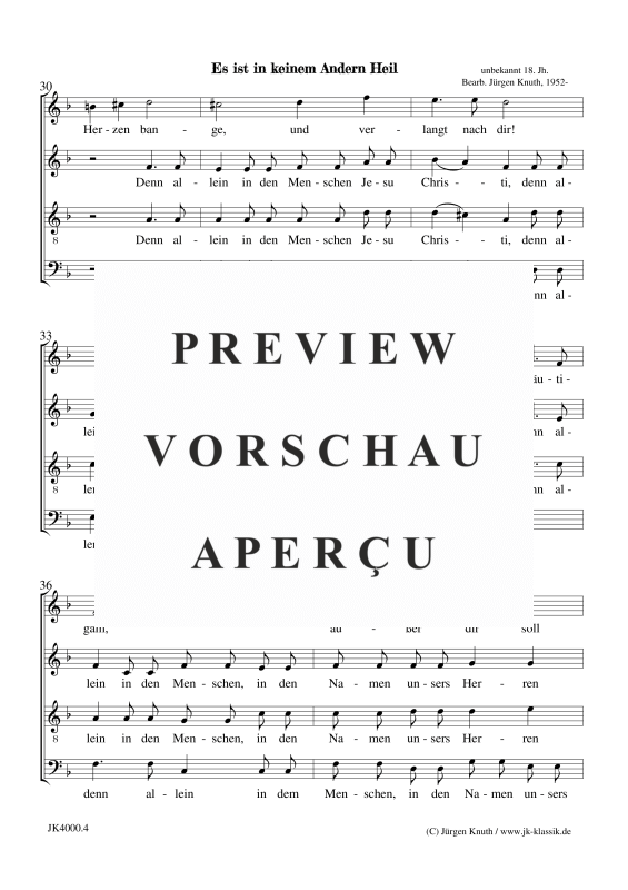 gallery: Es ist in keinem Andern Heil (mit Choral Jesu meine Freude), , (mixed choir)