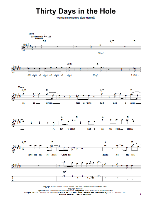 Produktgalerie: Seite 1 von 1 Thirty Days In The Hole, Humble Pie, E-Bass