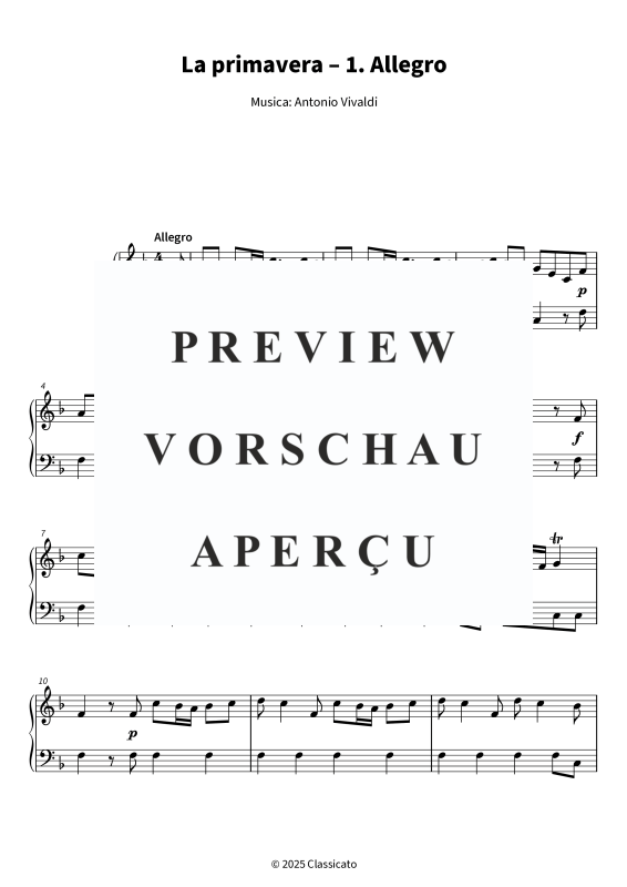Produktgalerie: Seite 4 von 5 La primavera - 1. Allegro - versione semplificata, , Klavier Solo