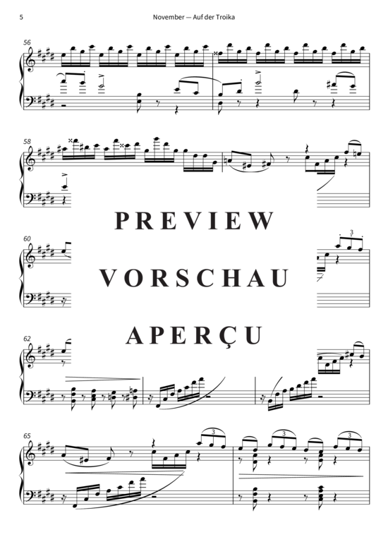 Product gallery: Page 8 of 10 November - Auf der Troika - Die Jahreszeiten op. 37b, Nr. 11 , , Piano Solo