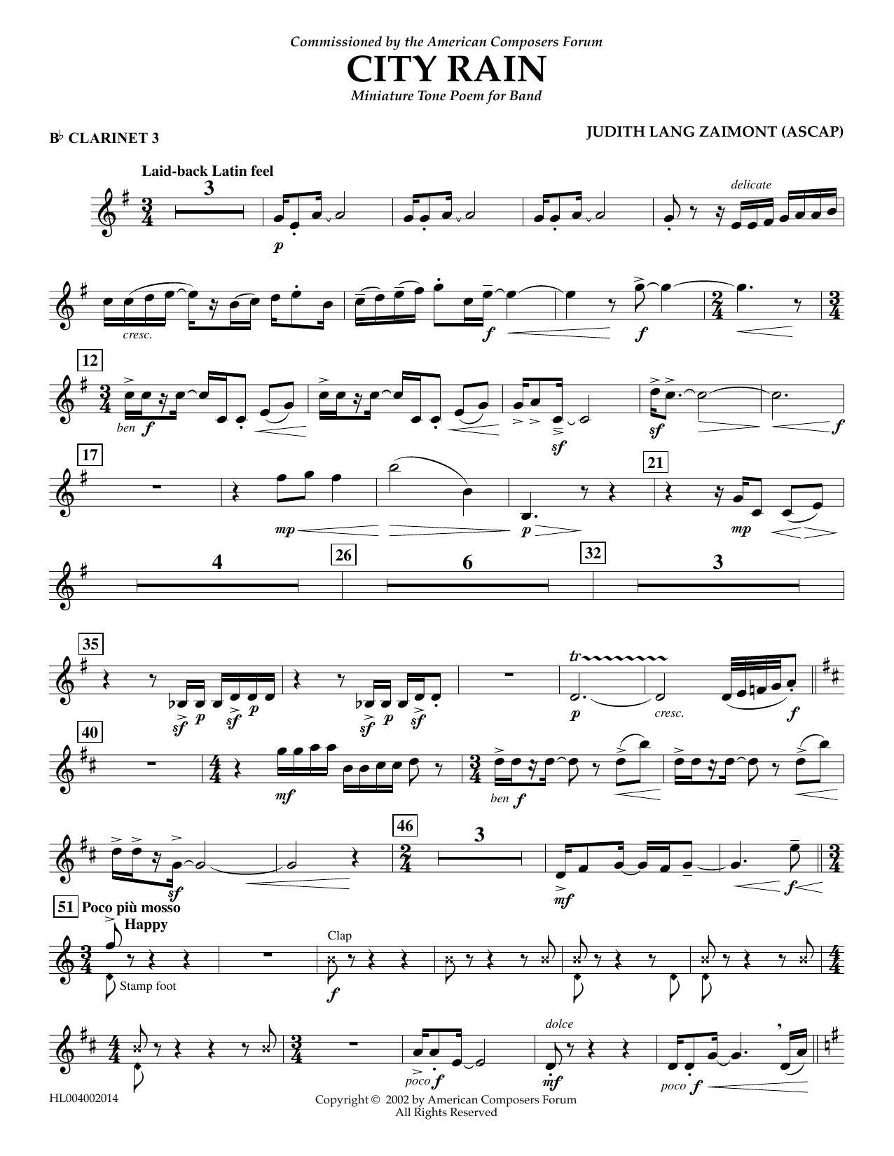 Produktbild zu: City Rain - Bb Clarinet 3